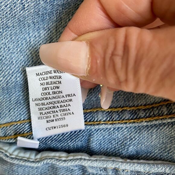 Sunset + Spring Ruffle Trim Blue Denim Jacket S - Picture 11 of 13